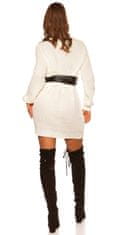 Amiatex Dámské šaty 73636 + Ponožky Gatta Calzino Strech, bílá, UNIVERZáLNí