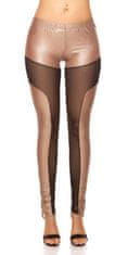 Amiatex Dámské legíny 74619 + Ponožky Gatta Calzino Strech, cappucino, M/L