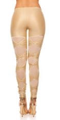 Amiatex Dámské legíny 74624, béžová, L/XL