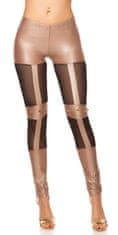 Amiatex Dámské legíny 74614 + Ponožky Gatta Calzino Strech, cappucino, M/L