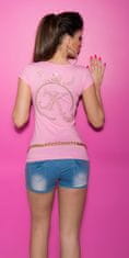 Amiatex Dámské tričko 75904 + Ponožky Gatta Calzino Strech, růžová, S/M