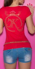 Amiatex Dámské tričko 75905, červená, S/M