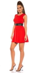 Amiatex Dámské šaty 78799, červená, XL
