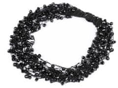 Kraftika 1ks černá náhrdelník háčkovaný s broušenými korálky