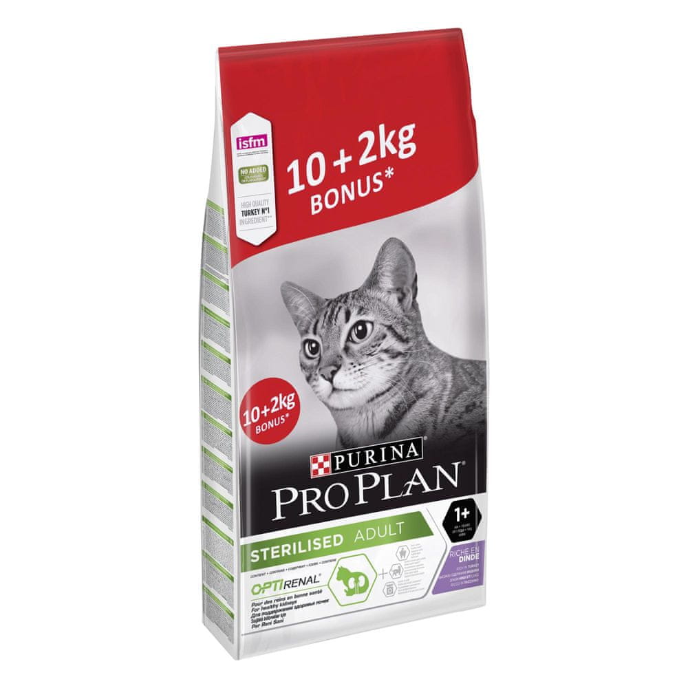 Purina Pro Plan Cat STERILISED krůta 10 kg + 2 kg