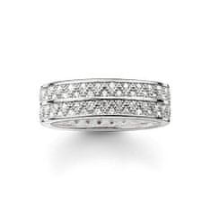 Thomas Sabo Prsten "Cik cak bílý" , TR2051-051-14-54, Sterling Silver, 925 Sterling silver, zirconia white