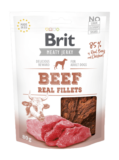 Brit Jerky Beef Fillets 12x 80g