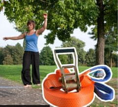 MXM Slackline 15m x 5cm - oranžová