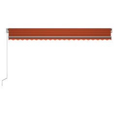 Greatstore Ručně zatahovací markýza s LED světlem 500x300 cm oranžovohnědá