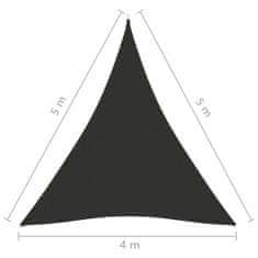 Greatstore Stínící plachta oxford trojúhelníková 4 x 5 x 5 m antracitová