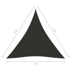 Greatstore Stínící plachta oxfordská látka trojúhelník 3x3x3 m antracitová