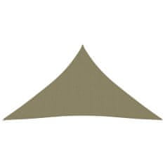 Greatstore Stínící plachta oxfordská látka trojúhelníková 5x7x7 m béžová
