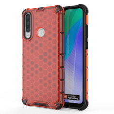 OEM Honeycomb pancéřové pouzdro se silikonovým rámem pro Huawei Y6p red