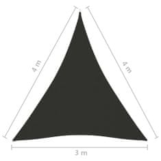 Greatstore Stínící plachta oxford trojúhelníková 3 x 4 x 4 m antracitová