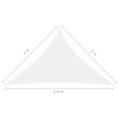 Greatstore Stínící plachta oxfordská látka trojúhelník 4 x 4 x 5,8 m bílá