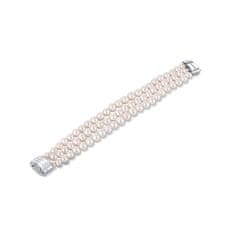 JwL Luxury Pearls Třířadý náramek z pravých bílých perel JL0668