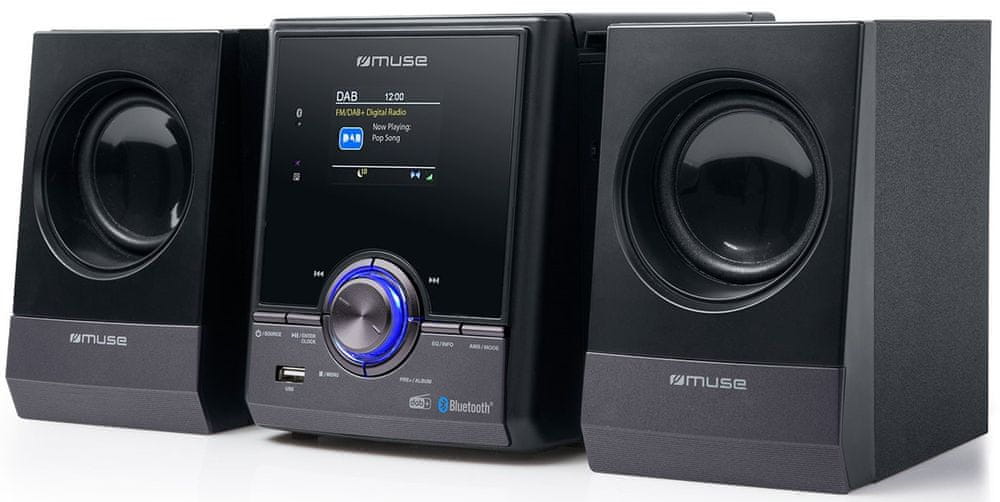 Muse M-50DB, mikrosystém s CD, BT a DAB+, černá