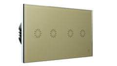 HEVOLTA Glasense skleněný 2-panel 1 + 1 tlačítkový, Champagnium Gold