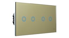 HEVOLTA Glasense skleněný 2-panel 1 + 1 tlačítkový, Champagnium Gold