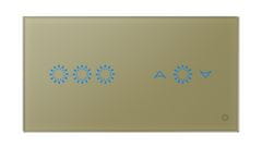 HEVOLTA Glasense skleněný 2-panel 3 tlačítko + žaluzie, Champagnium Gold