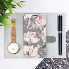 Mobiwear Flip pouzdro na mobil Samsung Galaxy A22 4G - MX06S Květy na šedém pozadí