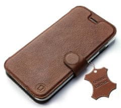 Mobiwear Luxusní flip pouzdro na mobil Samsung Galaxy A40 - Hnědé - kožené - L_BRS Brown Leather