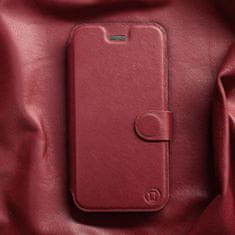 Mobiwear Luxusní flip pouzdro na mobil Apple iPhone XS - Tmavě červené - kožené - L_DRS Dark Red Leather