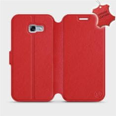 Mobiwear Luxusní flip pouzdro na mobil Samsung Galaxy A5 2017 - Červené - kožené - L_RDS Red Leather