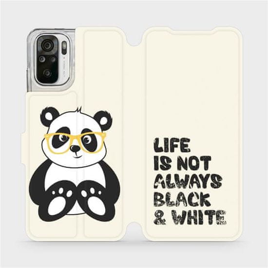 Mobiwear Flipové pouzdro na mobil Xiaomi Redmi Note 10 - M041S Panda - life is not always black and white