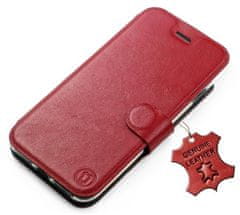 Mobiwear Luxusní flip pouzdro na mobil Xiaomi Redmi Note 8T - Tmavě červené - kožené - L_DRS Dark Red Leather
