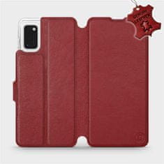 Mobiwear Luxusní flip pouzdro na mobil Samsung Galaxy A41 - Tmavě červené - kožené - L_DRS Dark Red Leather