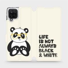 Mobiwear Knížkové flip pouzdro - Samsung Galaxy A12 - M041S Panda - life is not always black and white