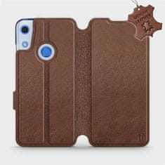 Mobiwear Luxusní flip pouzdro na mobil Huawei Y6S / Honor 8A - Hnědé - kožené - L_BRS Brown Leather