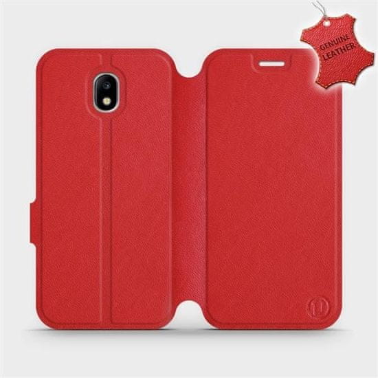 Mobiwear Luxusní flip pouzdro na mobil Samsung Galaxy J5 2017 - Červené - kožené - L_RDS Red Leather