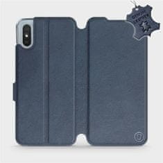 Mobiwear Flipové pouzdro na mobil Xiaomi Redmi 9A / 9AT - Modré - kožené - L_NBS Blue Leather