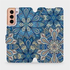 Mobiwear Knížkové flip pouzdro - Samsung Galaxy S21 5G - V108P Modré mandala květy