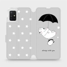 Mobiwear Knížkové flip pouzdro - Samsung Galaxy A51 - MH08P Méďa a tučňák - always with you