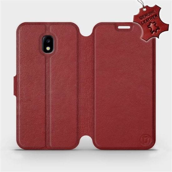 Mobiwear Luxusní flip pouzdro na mobil Samsung Galaxy J3 2017 - Tmavě červené - kožené - L_DRS Dark Red Leather