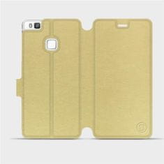 Mobiwear Flip pouzdro na mobil Huawei P9 Lite v provedení C_GOS Gold&Gray