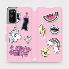 Mobiwear Flipové pouzdro na mobil Samsung Galaxy S20 FE - M129S Růžové WHAT