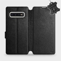 Mobiwear Luxusní flip pouzdro na mobil Samsung Galaxy S10 Plus - Černé - kožené - L_BLS Black Leather