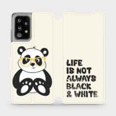 Mobiwear flip pouzdro na mobil Samsung Galaxy A52 5G / A52s 5G - M041S Panda - life is not always black and white