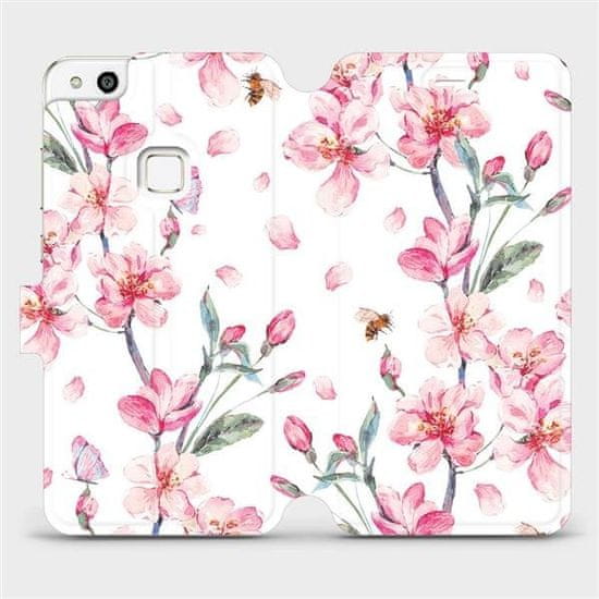 Mobiwear Flipové pouzdro na mobil Huawei P10 Lite - M124S Růžové květy