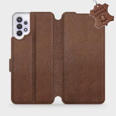 Mobiwear Luxusní kožené flip pouzdro Samsung Galaxy A32 5G - Hnědé - L_BRS Brown Leather