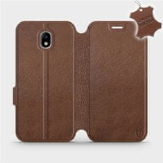 Mobiwear Luxusní flip pouzdro na mobil Samsung Galaxy J5 2017 - Hnědé - kožené - L_BRS Brown Leather