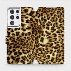 Mobiwear Knížkové flip pouzdro - Samsung Galaxy S21 Ultra 5G - VA33P Leopardí vzor