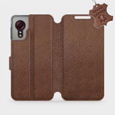 Mobiwear Luxusní kožené flip pouzdro Samsung Galaxy Xcover 5 - Hnědé - L_BRS Brown Leather