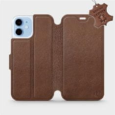 Mobiwear Flipové pouzdro na mobil Apple iPhone 12 mini - Hnědé - kožené - L_BRS Brown Leather