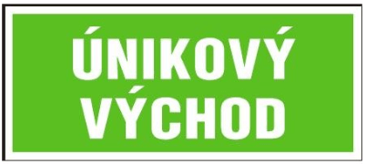 MXM Únikový východ | plastová cedule, 200x87mm