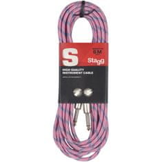 Stagg SGC6VT PK, nástrojový kabel Jack/Jack, 6 m, růžový